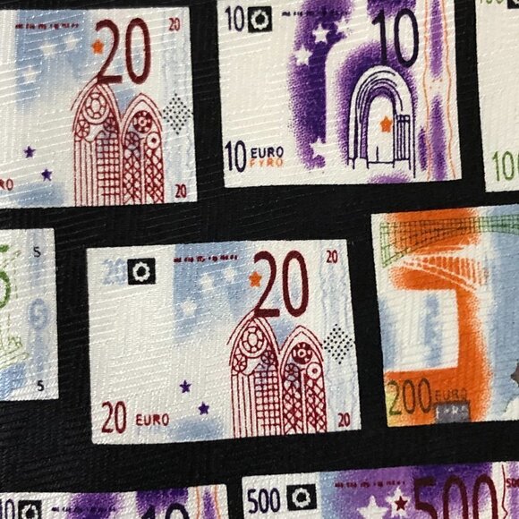 Giorgio Passigatti Moda Italiana Silk Necktie - Traveling Currencies - Picture 5 of 6